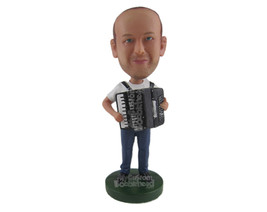 Custom Bobblehead Dude Playing A Piano Wearing T-Shirt And Jeans - Musicians &amp; A - £69.51 GBP