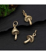 Bronze Mushroom Charm 17x7mm - $8.88