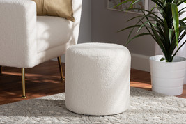 Josephine Ivory Boucle Upholstered Ottoman - $924.75 MXN