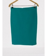 J.CREW The Pencil Skirt in AQUA Blue Wool Blend Lined Back split Size 2 - $34.32 CAD