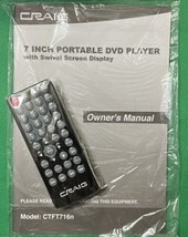 ***NEW*** CRAIG CTFT716N Remote Control And instructions For Portable DV... - $14.70