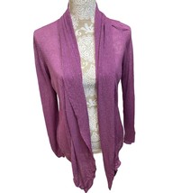 J Jill lavender lilac linen blend draped shawl front open cardigan size M - £20.82 GBP