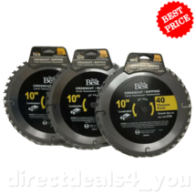 DO IT Best 385948 Crosscut/Ripping Combination Saw Blade 10&quot; 40T Pack of 3 - £46.43 GBP