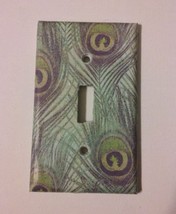 Peacock Feather Light Switch Plate Cover Home Wall decor Gift Green - £8.40 GBP
