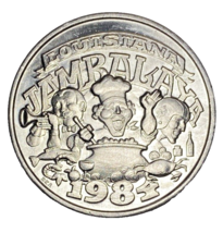 Krewe Of ALLA Louisiana JamBalaya 1932 1984 MG Doubloon Aluminum Silver Color - £1.69 GBP