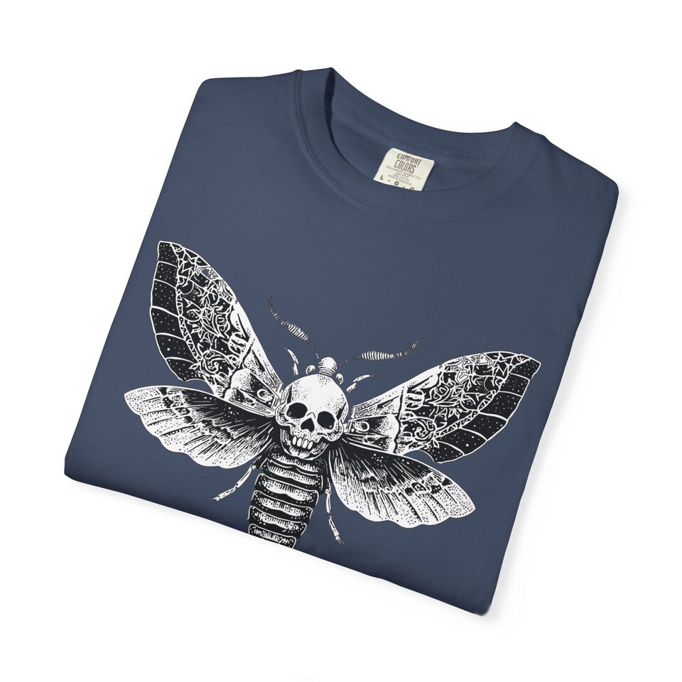 Goth Skull Mothman Shirt, Gothic Apparel, Cryptid Shirt, Folk Horror Shirt Item image 15