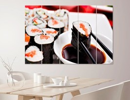 Sushi Canvas Art Japanese Kitchen Wall Art Restaurant Decor Gifts Food Lover Gif - £39.07 GBP