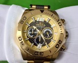 invicta men gold carbon fiber speedway quartz watch with bracelet - £259.67 GBP