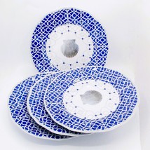 Shell Melamine Dinner Plates Set Of 4 Blue &amp; White Galleyware Morrocon   XX - $297.33 MXN