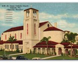 St James Catholic Church Orlando Florida FL Linen Postcard Z1 - £1.52 GBP