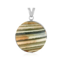 Jewelry of Venus fire  Pendant of Goddess Artemis Zebra jasper silver pendant - £556.35 GBP