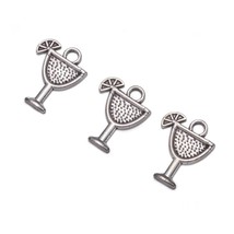 20 Margarita Charms Antiqued Silver Mixed Drink Pendants Bar Bartender Findings - $3.84