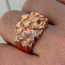 Real Sterling Silver 14K Rose Gold Plated Men&#39;s Nugget Pinky Ring ALL SIZES - £62.02 GBP