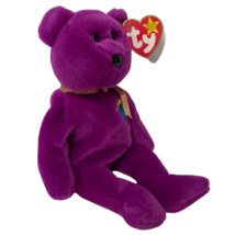 Ty Beanie Baby Millennium Bear Birthday January 1 1999 Vintage Retired Purple - £10.78 GBP