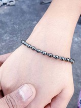 Black Spinel Sterling Silver Bracelet...Black Spinel Beaded Bracelet #Ns... - $5,994.39 MXN