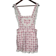 Hot Topic Pink Strawberry Gingham Heart Ruffle Shorts Romper Size M - $27.00
