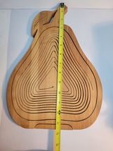 Wood Fruit Basket & Folding Collapsible Trivet Pear Shaped image 7