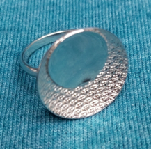 Vtg Sterling Silver STS Cocktail Ring Round sz 6 - £13.54 GBP