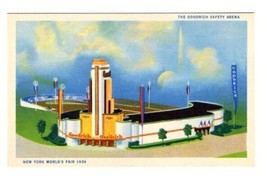 Goodrich Safety Arena Postcard New York Worlds Fair 1939 - £7.77 GBP