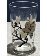 Vtg. 50&#39;s Jamey Peanut Butter Jar 51/8&quot; Water glass Dogwood Flowers - $7.92