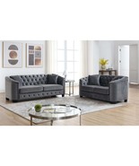 Luxury Velvet Grey 3+2 Seater Combination Sofa Set for Living Room - $1,586.52 CAD