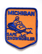 Michigan DNR Safe Snowmobiler Embroidered Cloth Patch 4&quot; x 3&quot; New Old Stock - $12.82