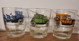 Old Timers Autos glass lot of 3 Hazel Atlas  Ford Chevrolet Buick whiske... - $28.70