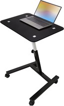 Seville Classics Solid-Top Height Adjustable Mobile Laptop Computer Desk, Black - £78.00 GBP
