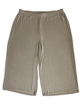 Chicos Travelers Wide Leg Culottes Skort Capris Size 2 or Large Tan Slinky READ - $19.77