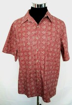 Cooke Street Island Casual Shirt Mens Size Large Red Tribal Hawaiian Aloha - £13.20 GBP