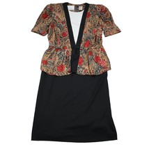 Jenny Petites Dress Womens 12 Multicolor Floral Short Sleeve Casual Outwear - £20.28 GBP