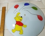 Winnie the Pooh Walt Disney Ceiling Glass Light Shade Cover 15 in Vintage - $24.70