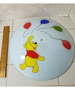 Winnie the Pooh Walt Disney Ceiling Glass Light Shade Cover 15 in Vintage - £17.70 GBP