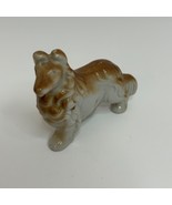 Vtg Sheltie Collie Shepherd Dog Lassie Ceramic Figurine 3.5&quot; Long - $6.33 CAD