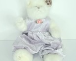 TY Collectible 1993 Amethyst The White Cat Lavender Jumpsuit 12&quot; Plush S... - $19.79