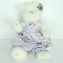TY Collectible 1993 Amethyst The White Cat Lavender Jumpsuit 12&quot; Plush S... - £15.49 GBP