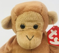 Ty Bongo Monkey Beanie Babies 8&quot; Date Of Birth August 17 1995 Brown Smiling Tag - £11.18 GBP