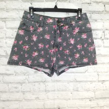 BDG Shorts Womens 30 Gray Floral High Rise Erin 5 Pocket Denim Stretch Shortie - £15.55 GBP