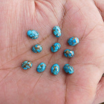 GTL 4x6mm certified oval blue copper turquoise cabochon stones lot 50 pcs - £23.95 GBP