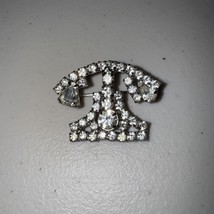 Telephone brooch pin Rhinestone Vintage Phone - $92.08 MXN