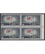 1239 - Miscut Gutter Snipe Error / EFO Block of 4 &quot;Red Cross&quot; Mint NH - €9,03 EUR