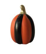 Fall Black/Orange Striped Pumpkin Standing Tabletop Decor (SHIPS IN 24 H... - $20.64 CAD