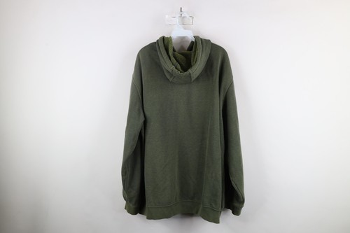 Vtg Carhartt Mens 2XL Faded Spell Out Box Logo Hoodie Sweatshirt Heather Green Item image 12