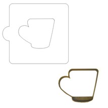 Coffee Cup Mug Outline Stencil And Cookie Cutter Set USA Made LSC844 - $4.99