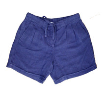 Lands End Women Size 8 Petite, Linen Market Shorts, Evening Sapphire Blue - £13.58 GBP