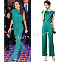 Queen Letizia Inspired Cap-sleeve Draped Top &amp; High-waisted Palazzo Pant... - $120.71