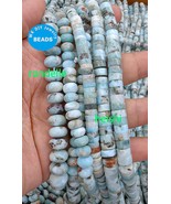 Natural Larimar Rondelle Beads, 6-10mm 15inch heishi, Larimar Jewelry, L... - $44.25 CAD