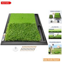 Durable Rubber Golf Hitting Mat 25” x 17” with Shock Absorbing Base for ... - $79.15