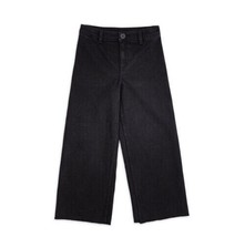 Wonder Nation Girls Wide Leg Jeans size Black Dark Raw Hem Denim Pants S... - $10.39