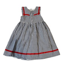 Pastourelle by Pippa &amp; Julie Sz 6 Black/White Check Red Trim Girls Dress - £23.02 GBP